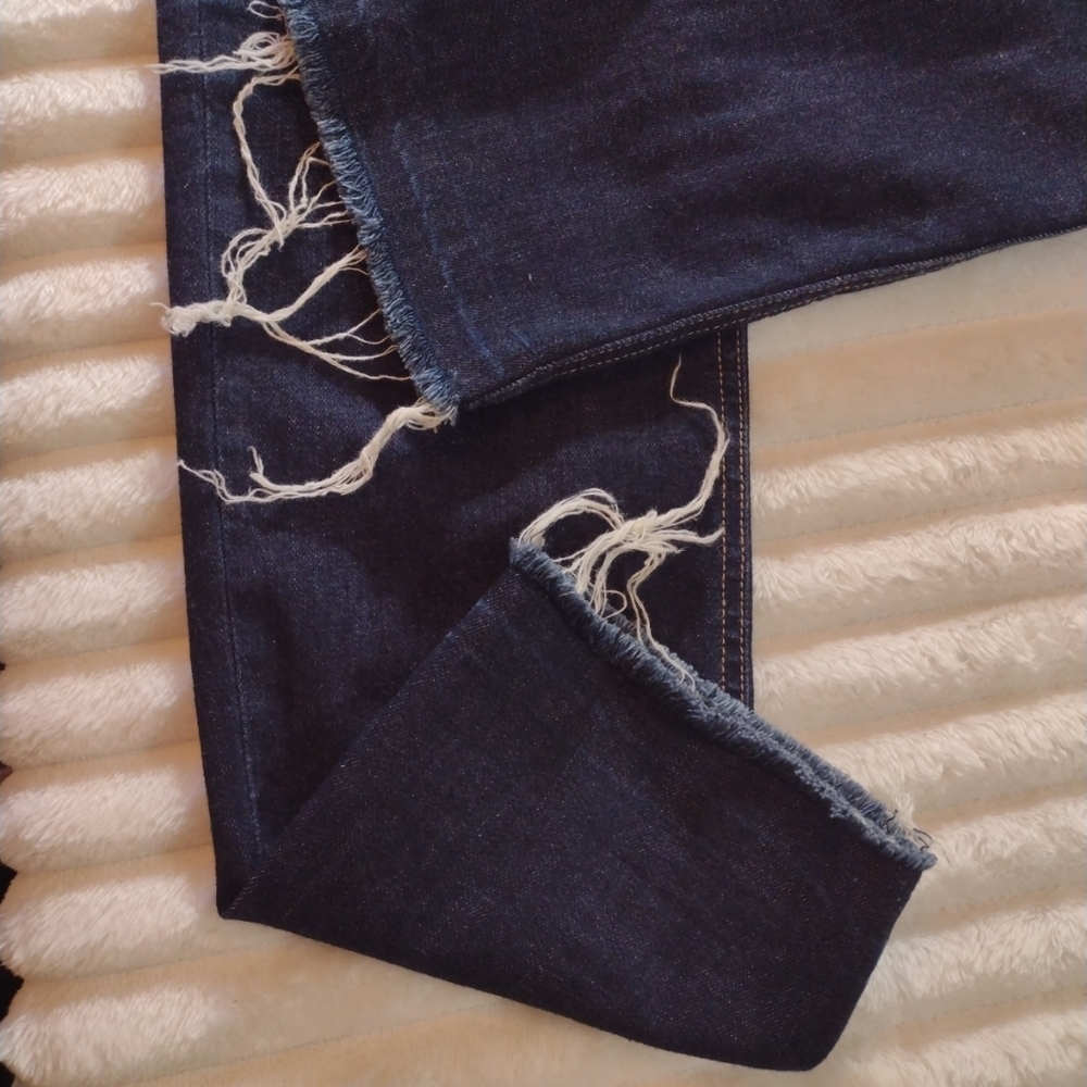 rag & bone Dre Low Rise Boyfriend Jeans Womens 32 Dark Wash/Yesler Frayed Hem - Picture 2 of 15
